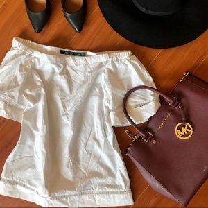 NWOT Ralph Lauren Off the Shoulder Cotton Top